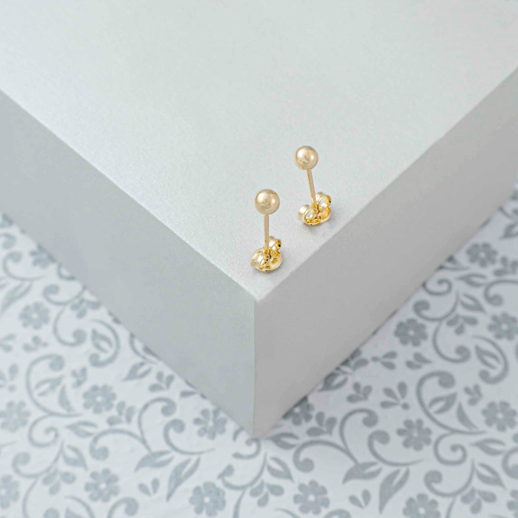 Topo En Oro Laminado 18K Balin 4mm Para Dama