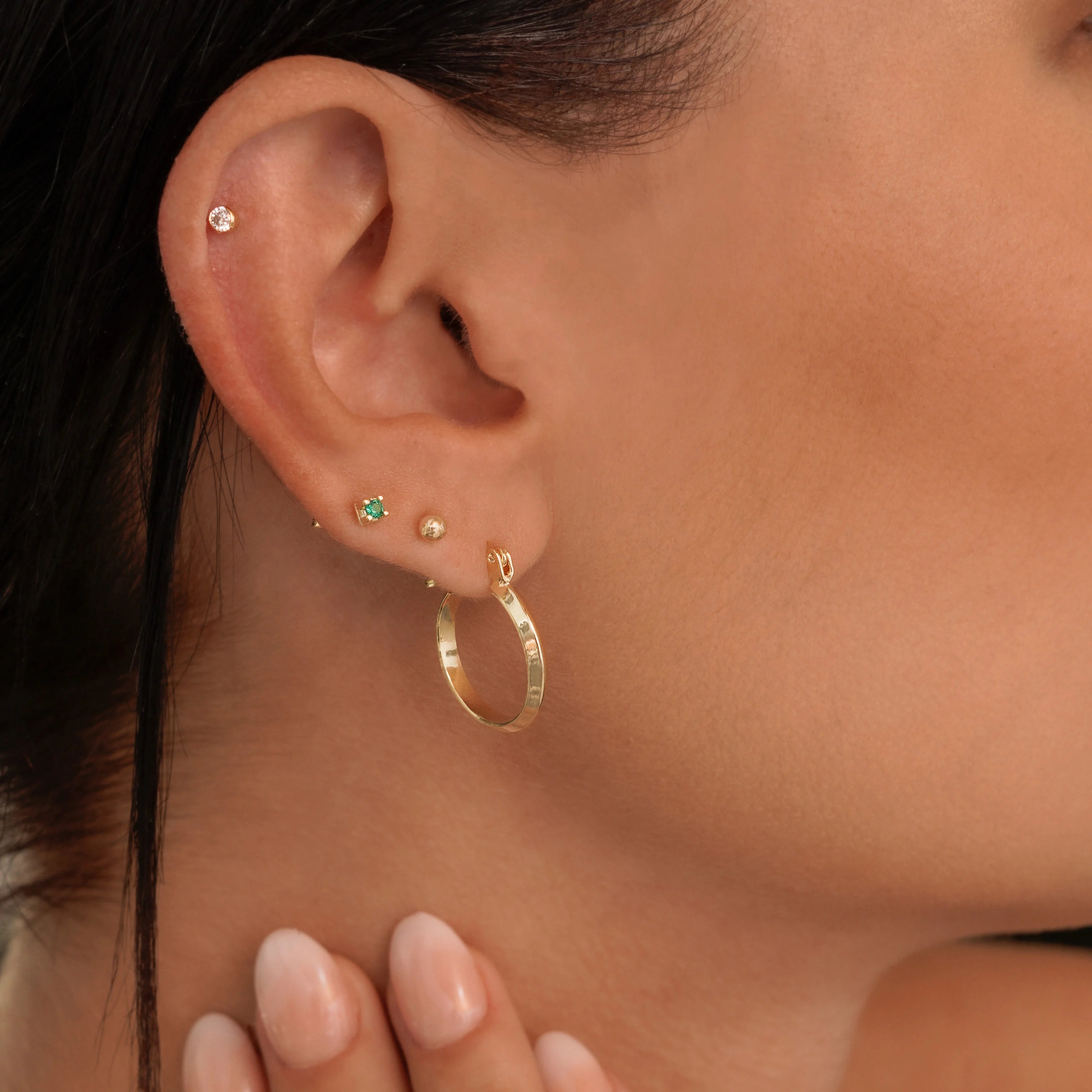 Topo En Oro Laminado 18K Balín 3mm Para Dama