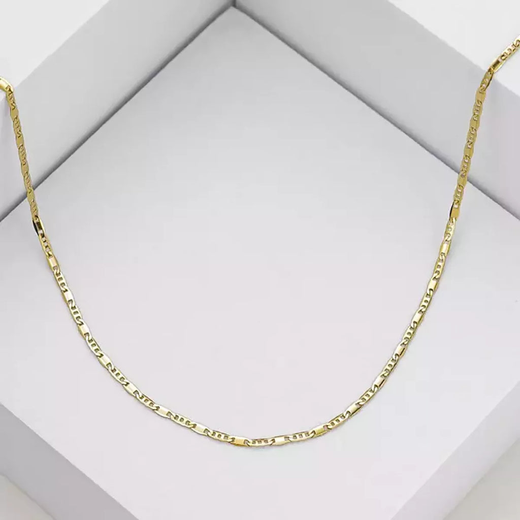 Cadena En Oro Laminado 18k Escalera Plana Para Caballero