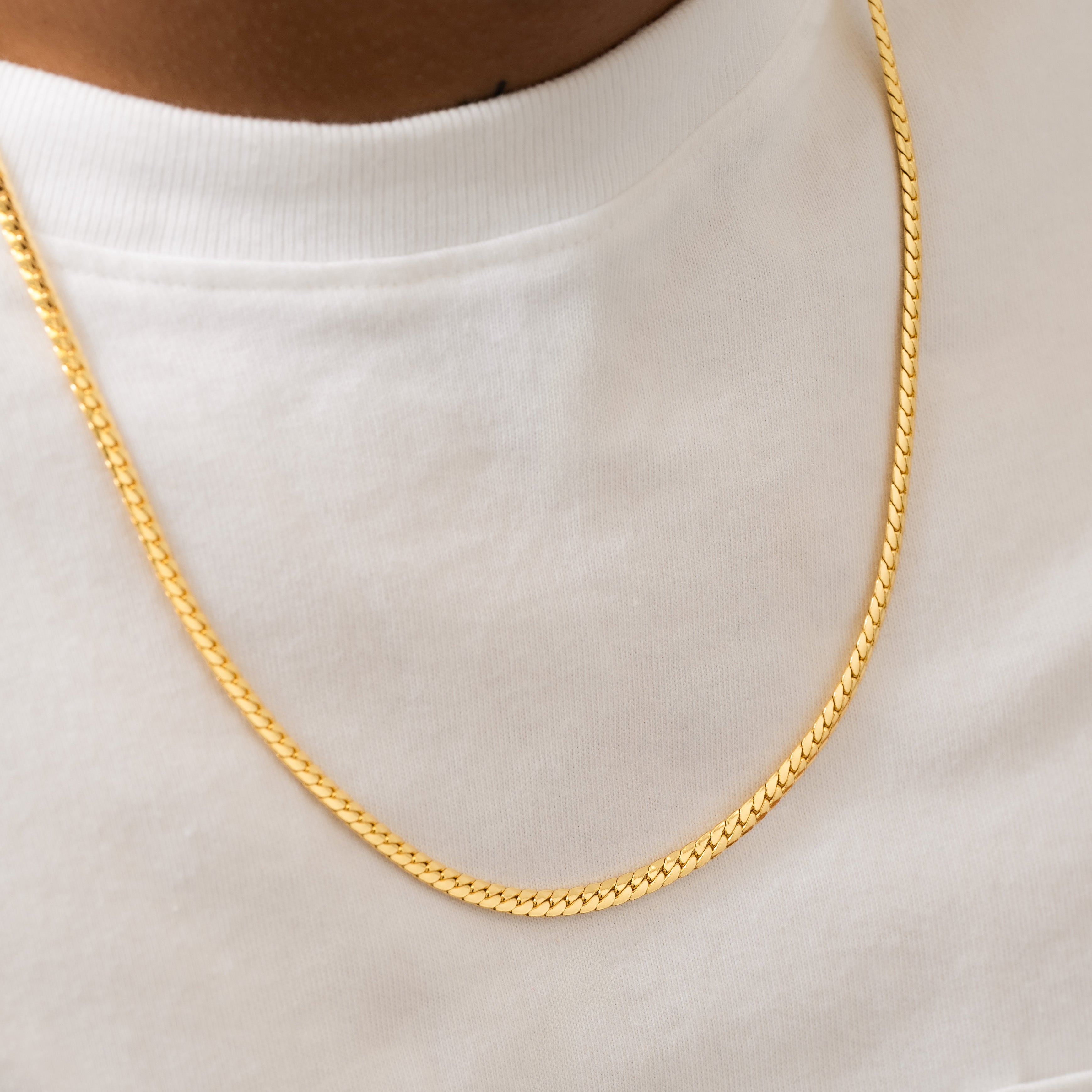Cadena En Oro Laminado 18k Serpiente Para Caballero