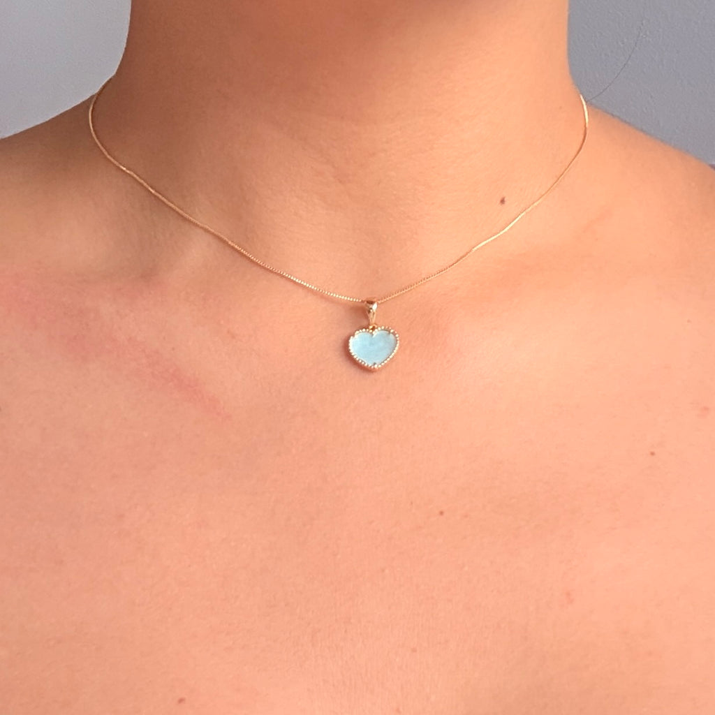 Dije corazón celeste
