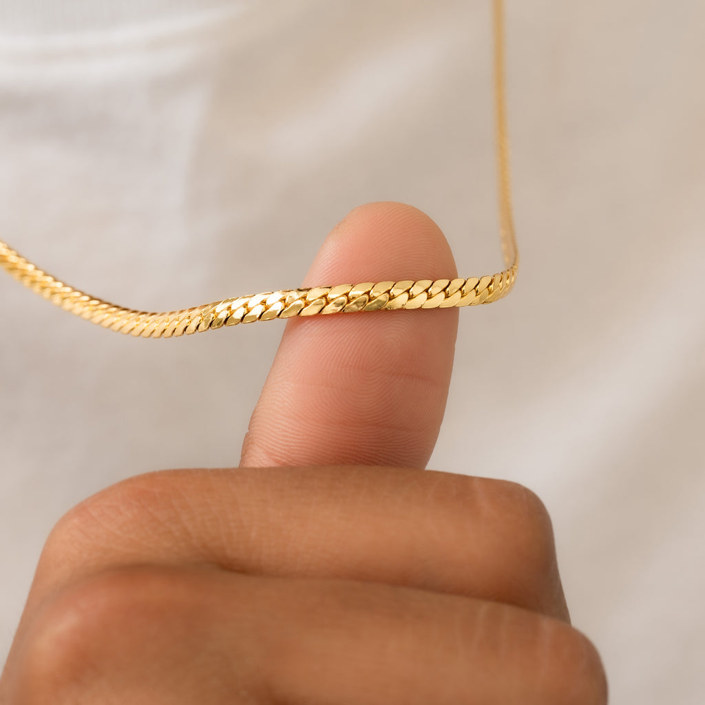 Cadena En Oro Laminado 18k Serpiente Para Caballero