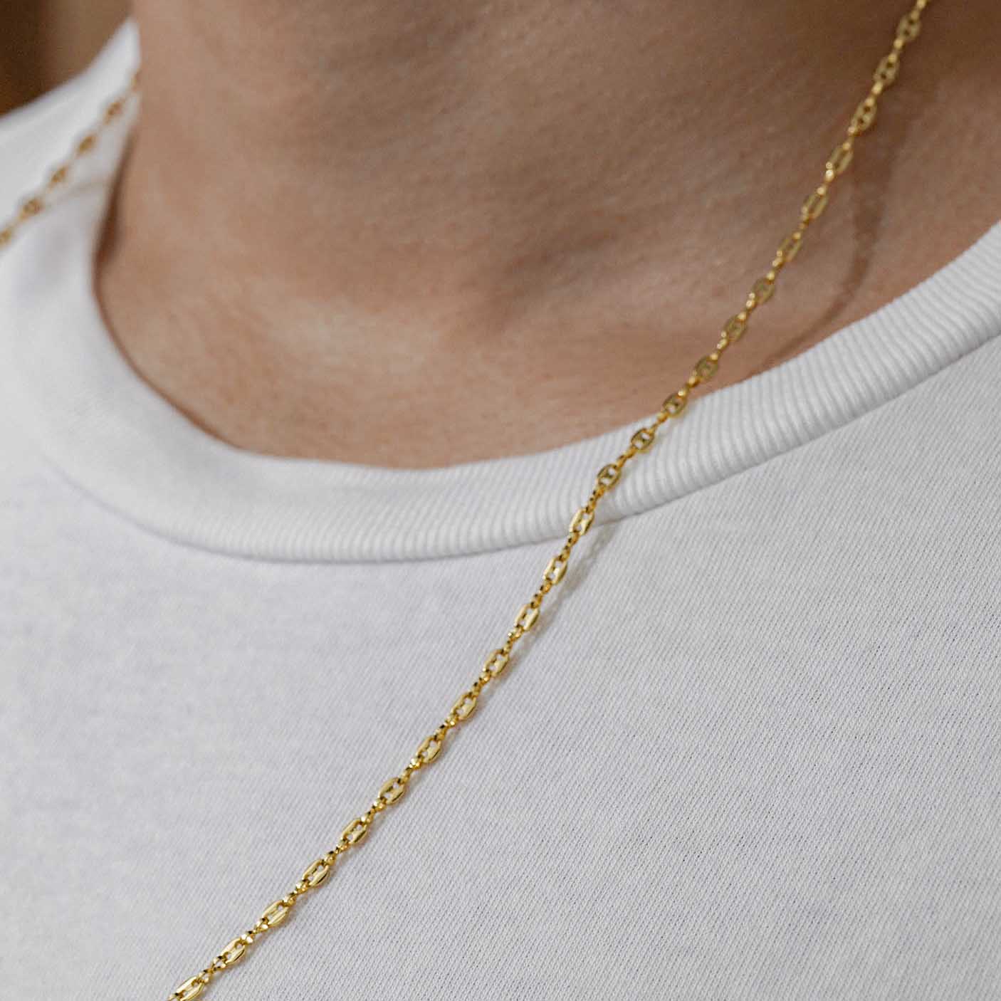 Cadena En Oro Laminado 18k Eslabón Delgada Para Caballero