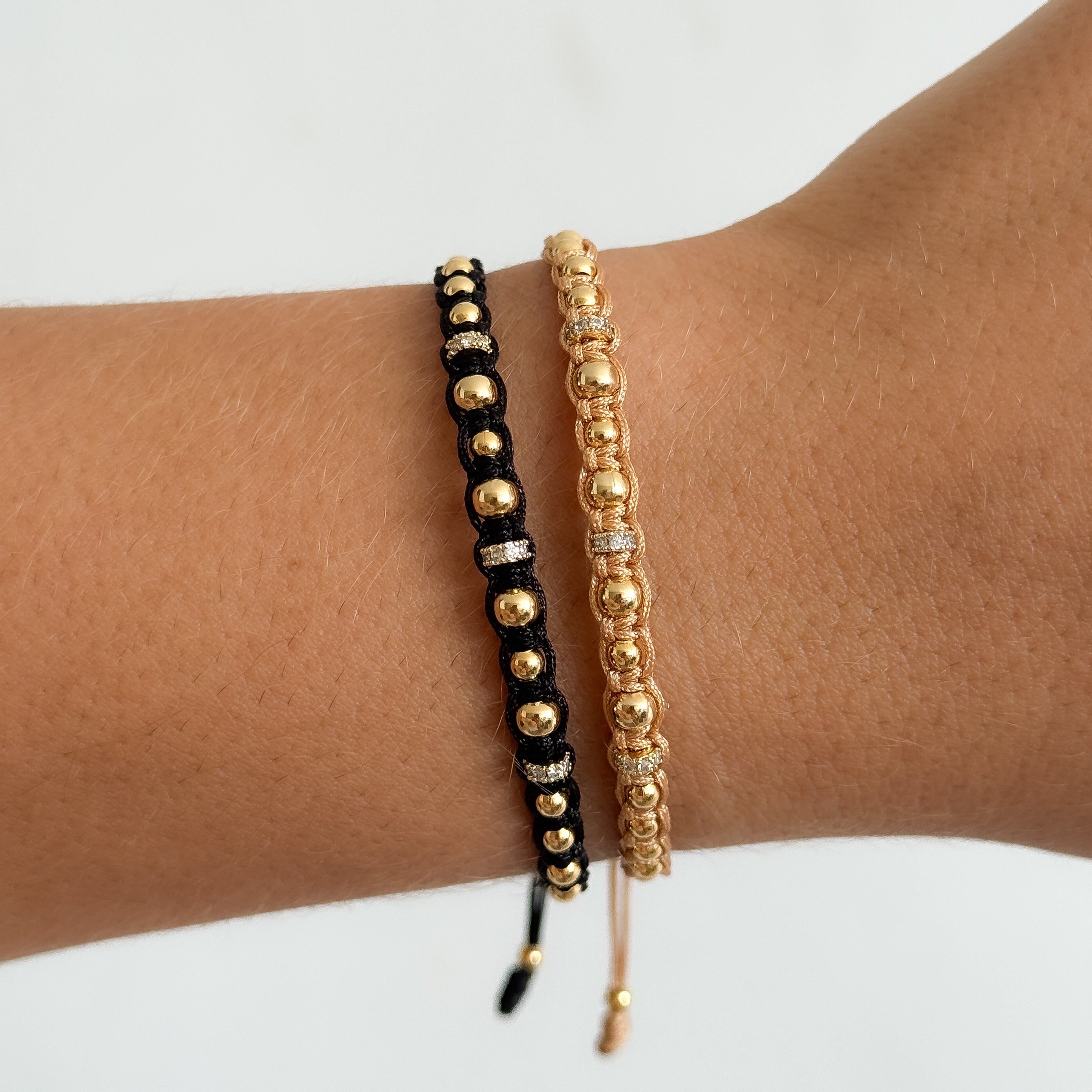 Pulsera artesanal rondel 4mm y balin liso 4mm