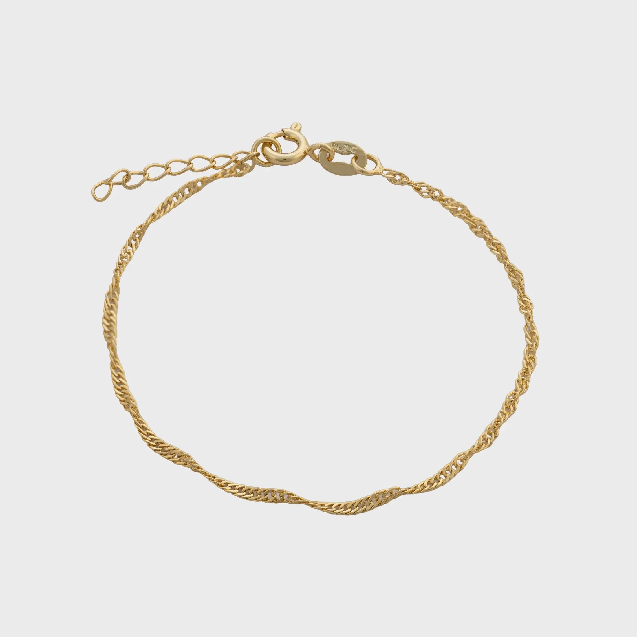 Pulsera En Oro Laminado 18K Singapur Para Dama