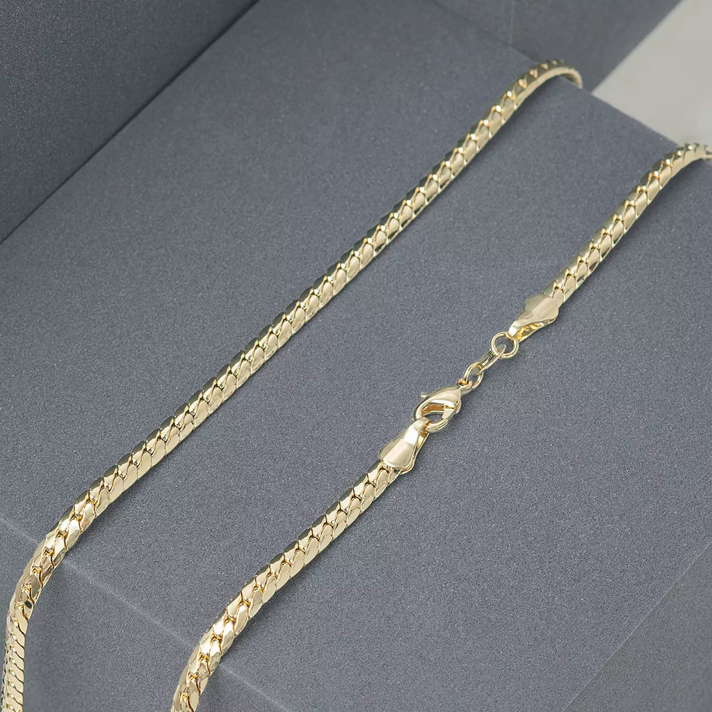 Cadena En Oro Laminado 18k Serpiente Para Caballero
