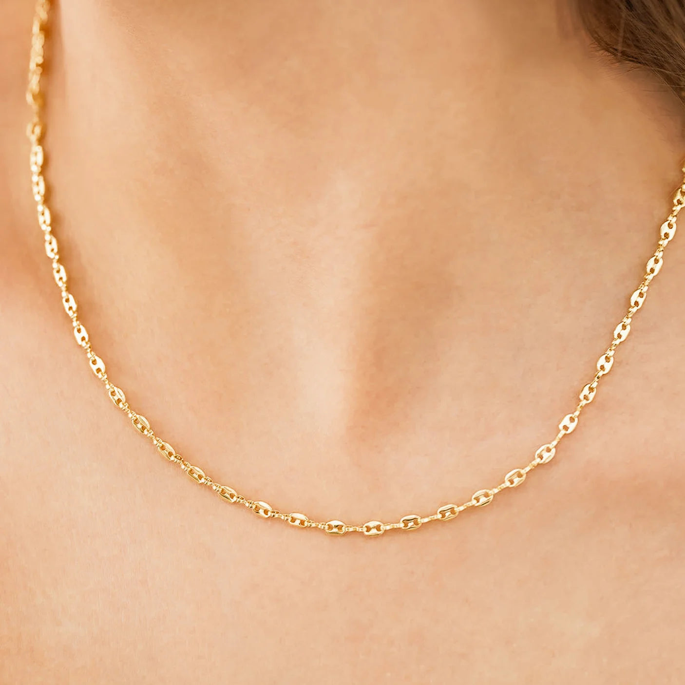 Cadena En Oro Laminado 18k Eslabón Delgada Para Dama