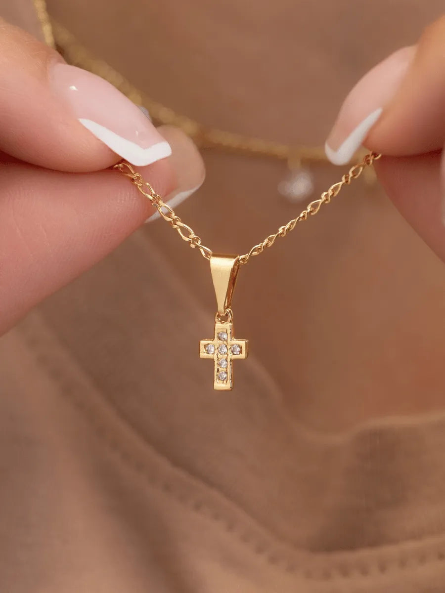 Dije Mini Cruz Circonias Cristal