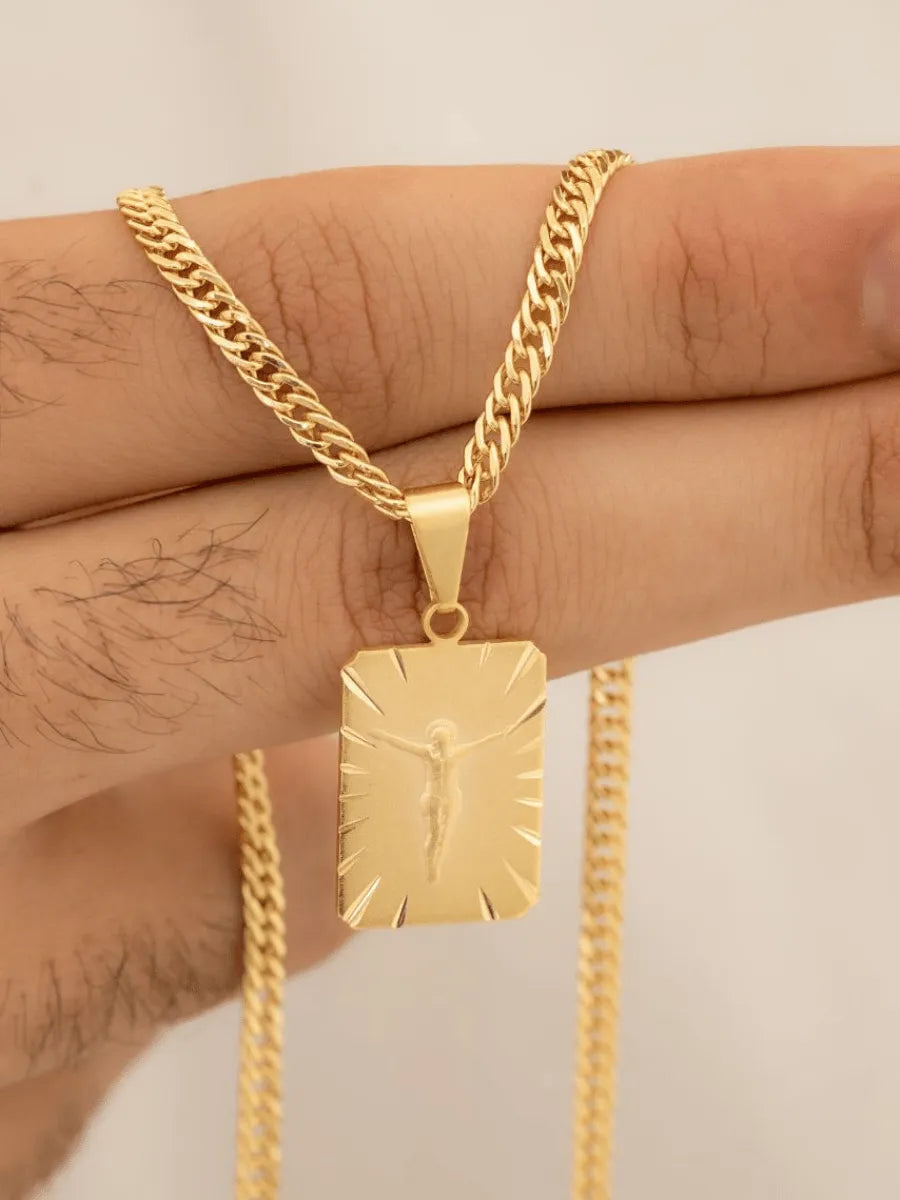 Dije  Placa Señor Crucificado