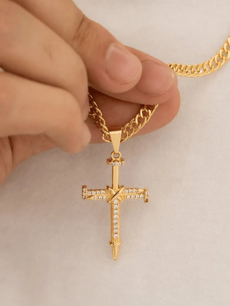 Dije Cruz Clavos Circonias-Cristal