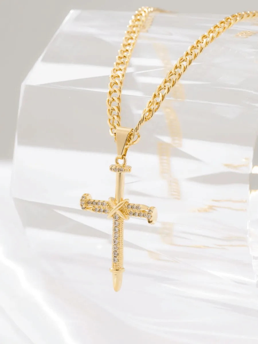 Dije Cruz Clavos Circonias-Cristal