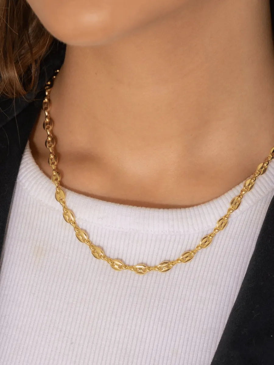 Cadena En Oro Laminado 18k Eslabón Delgada Para Dama