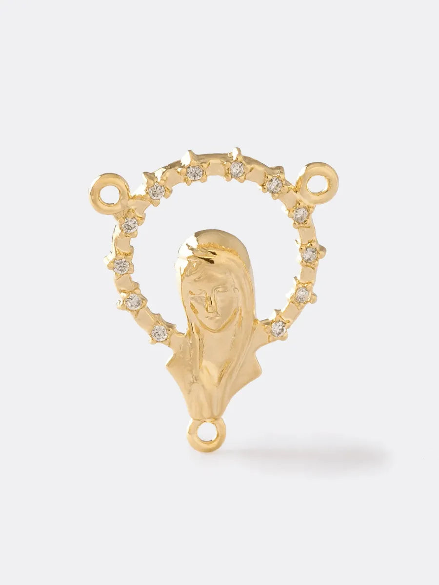 Crucero  Virgen Con Circonias-Cristal