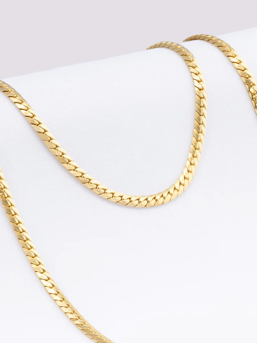 Cadena En Oro Laminado 18k Serpiente Para Caballero