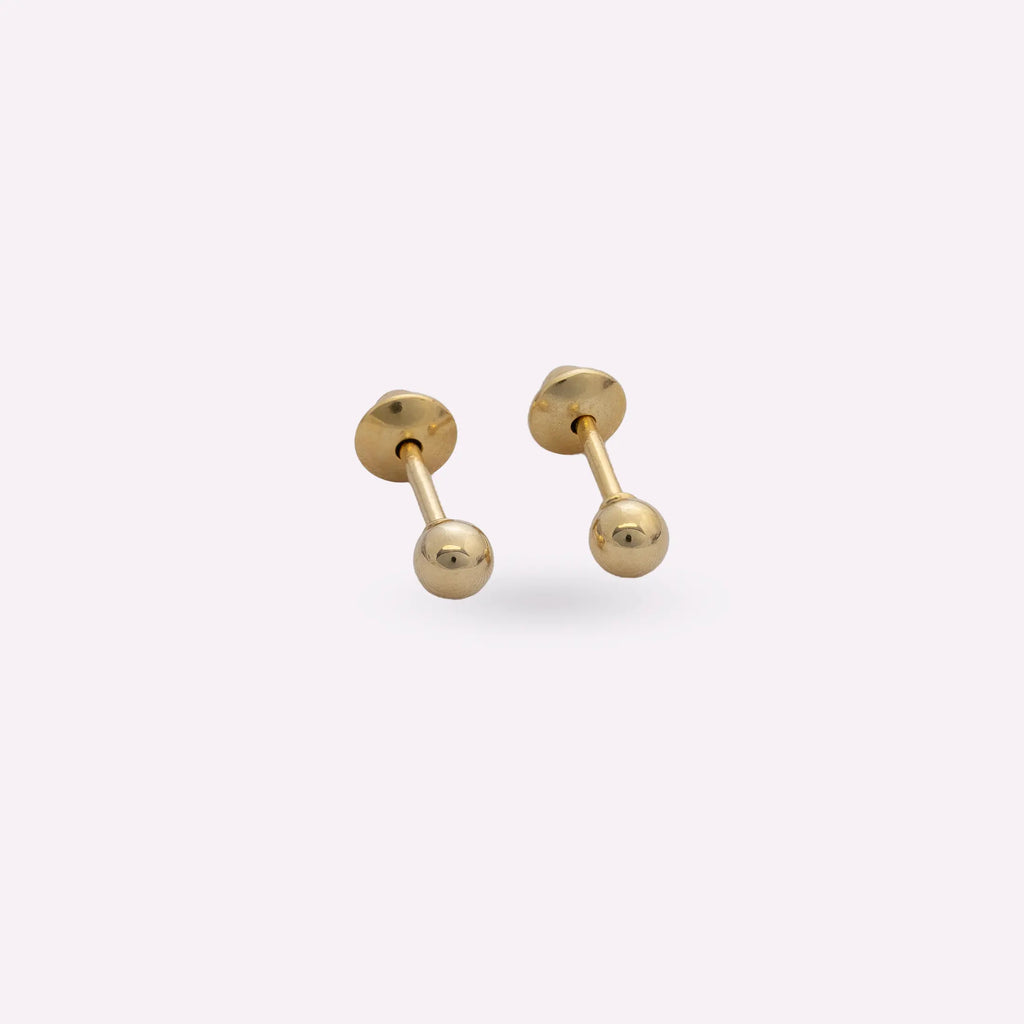 Topo En Oro Laminado 18K Balín 3mm Para Dama