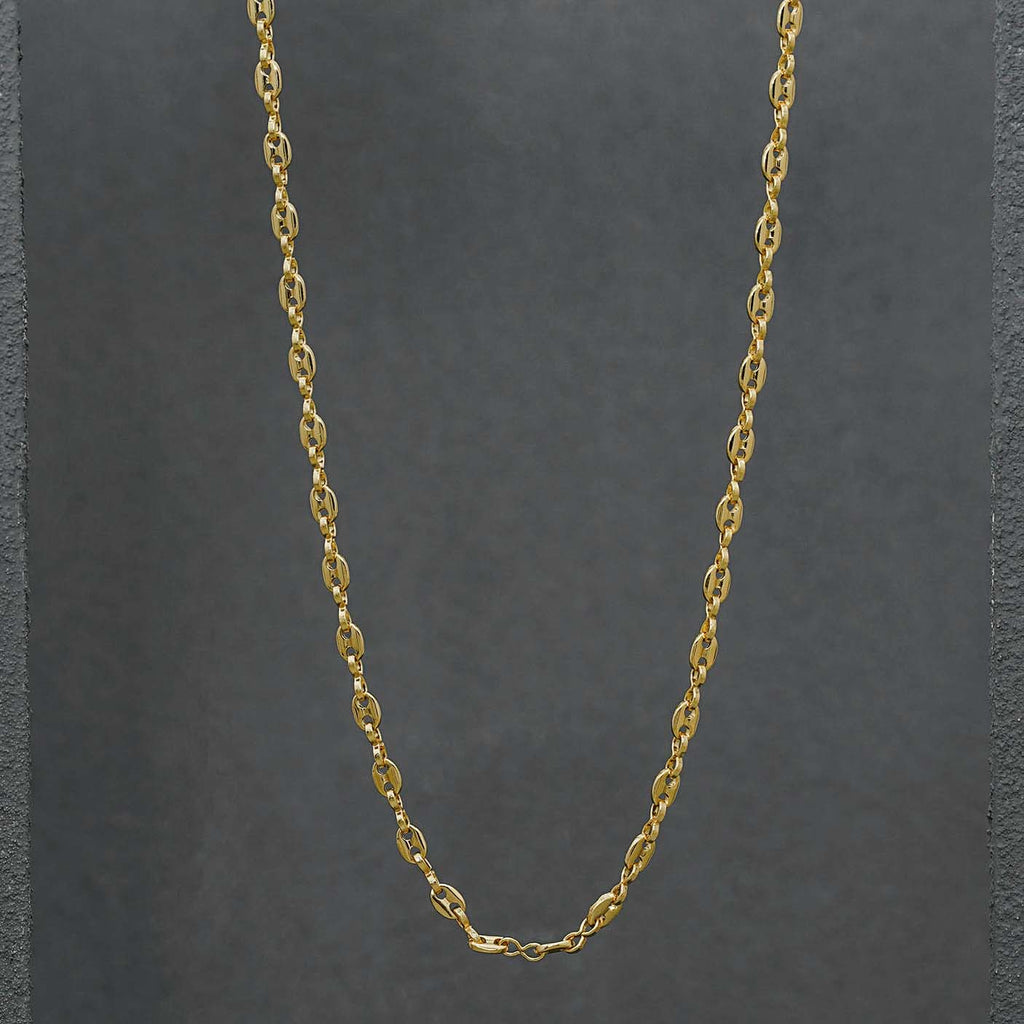 Cadena En Oro Laminado 18k Eslabón Delgada Para Caballero
