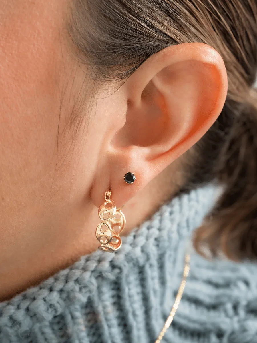 Topo Circon Redondo Negro