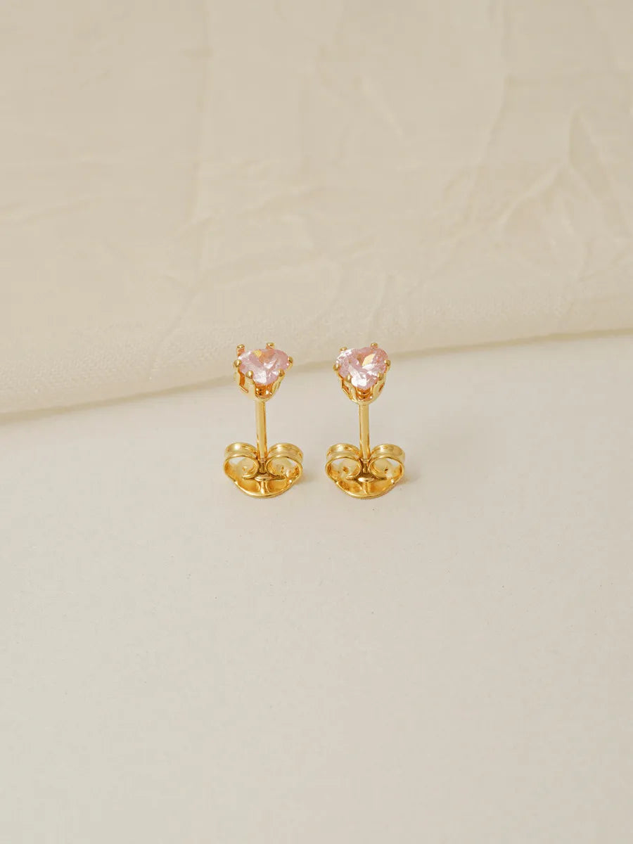 Topo Circonia Corazón Rosa