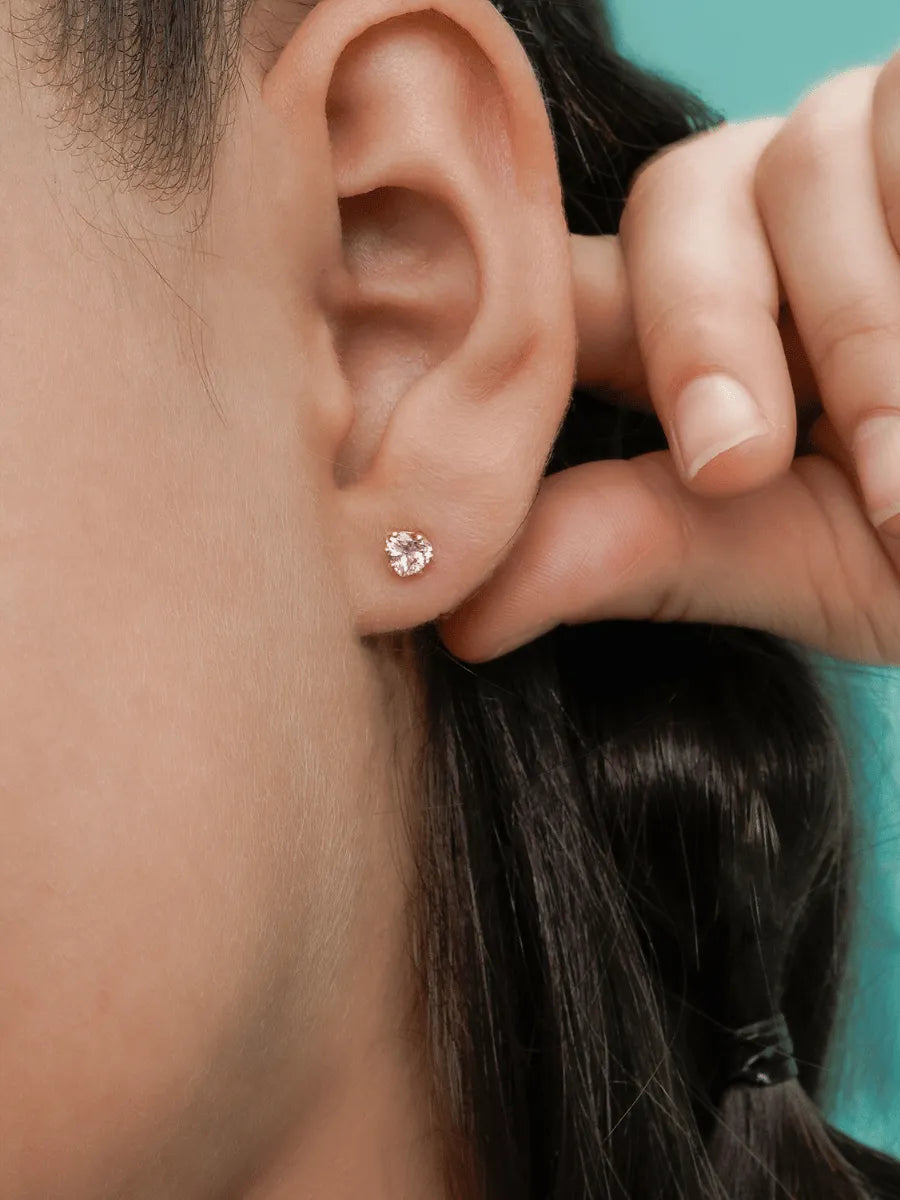 Topo Circonia Corazón Rosa