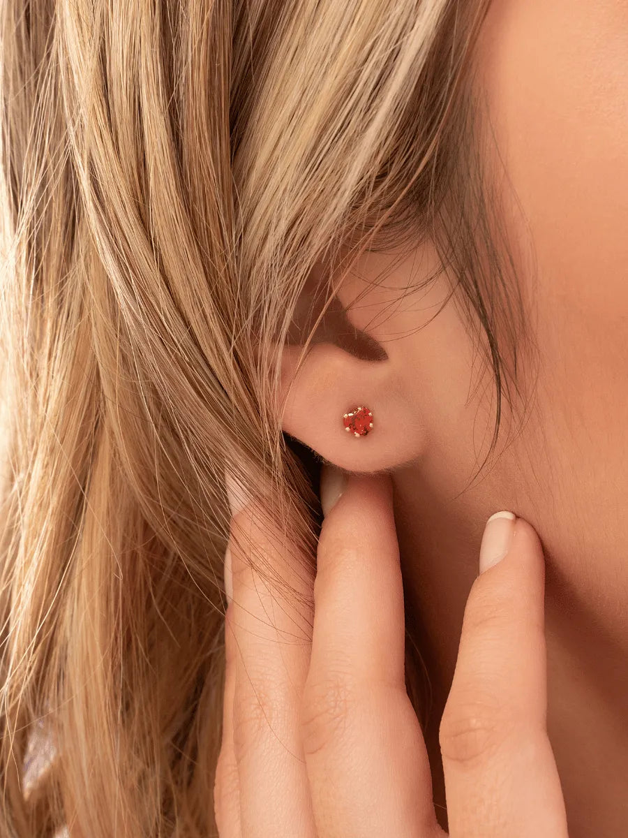 Topo Circonia Corazón Rojo