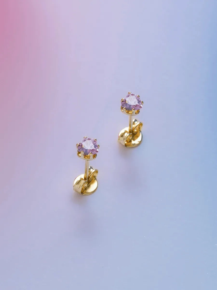 Topo Circonia Corazón Rosa