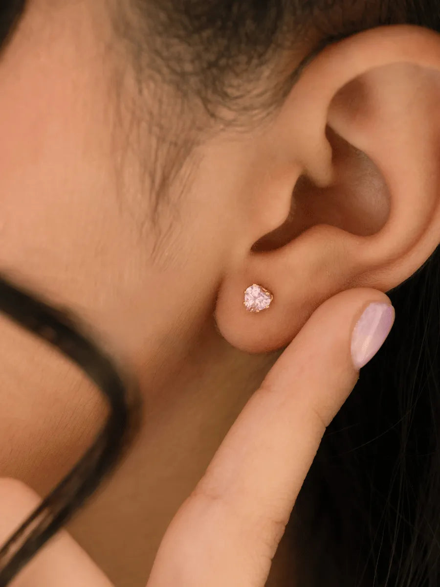 Topo Circonia Corazón Rosa