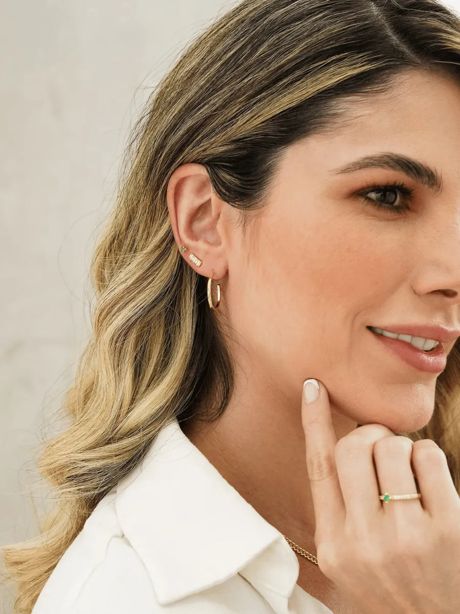 Arete Línea 3 Circonias Cristal