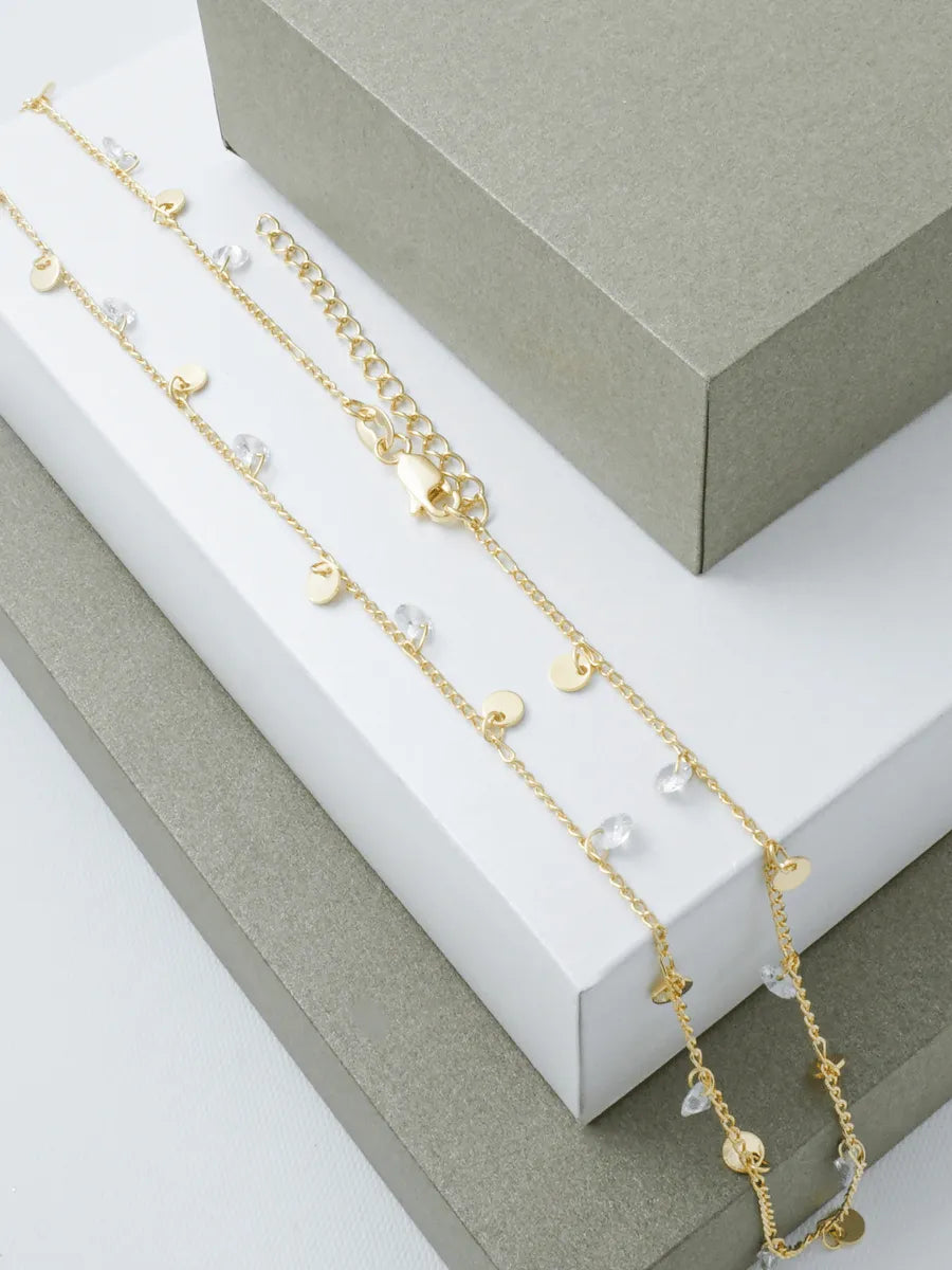Cadena En Oro Laminado 18k Cubana Circonia Para Dama