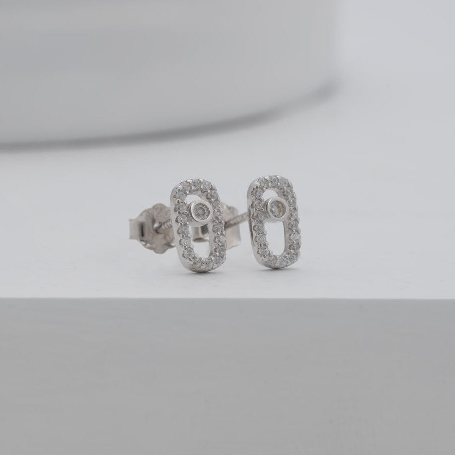 Arete plata Move Pave MSK 4x8mm