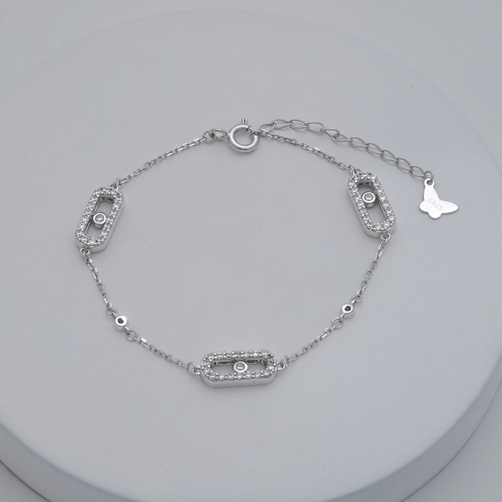 Pulsera plata Move Pave MSK