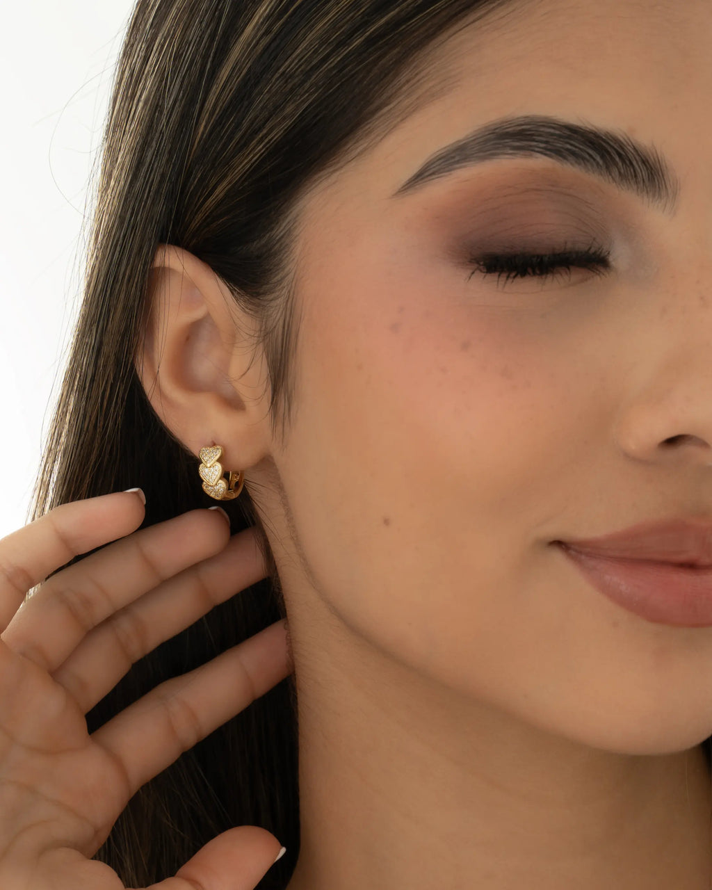 Candonga En Oro Laminado 18K Heart Circones Para Dama