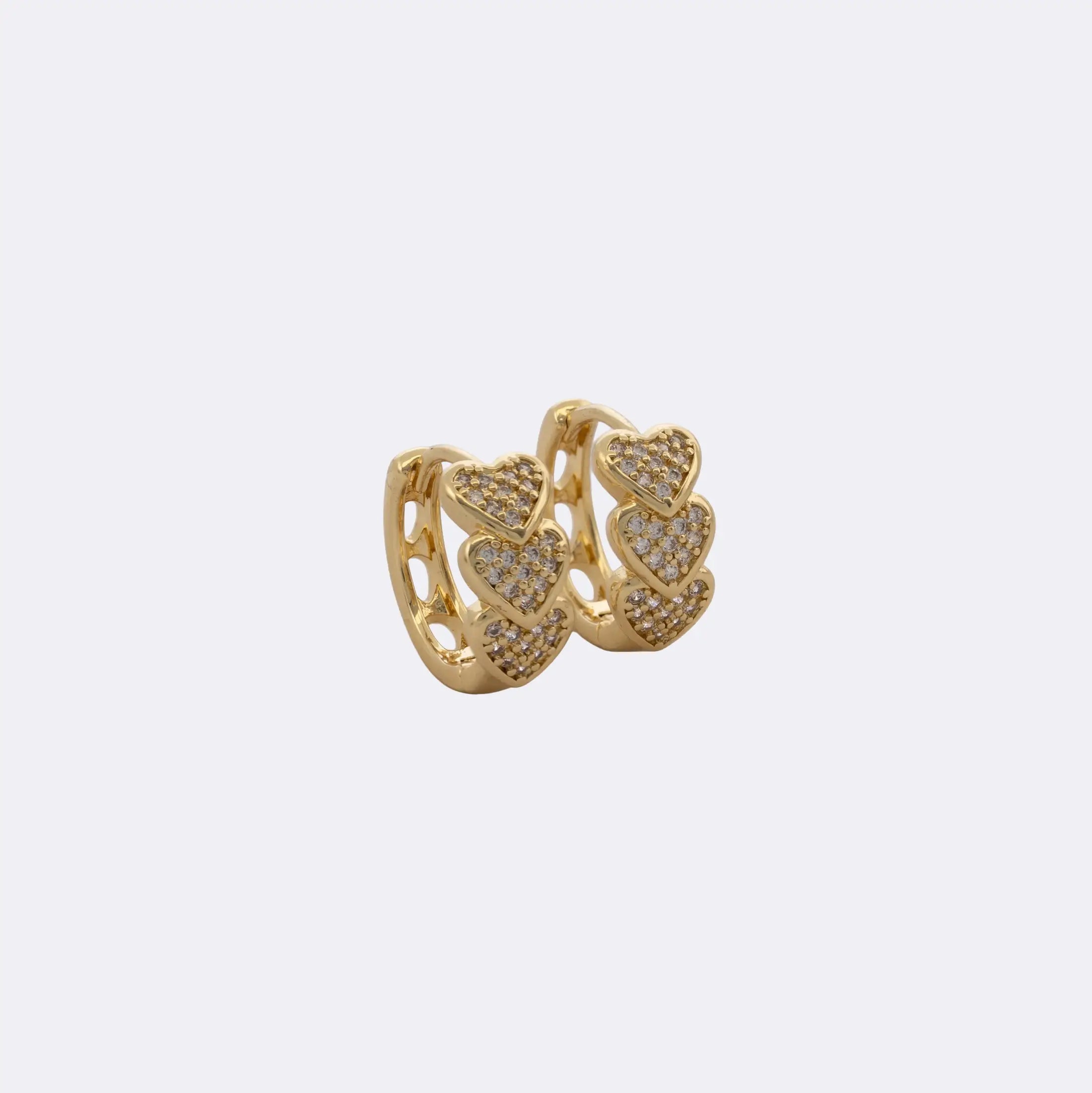 Candonga En Oro Laminado 18K Heart Circones Para Dama