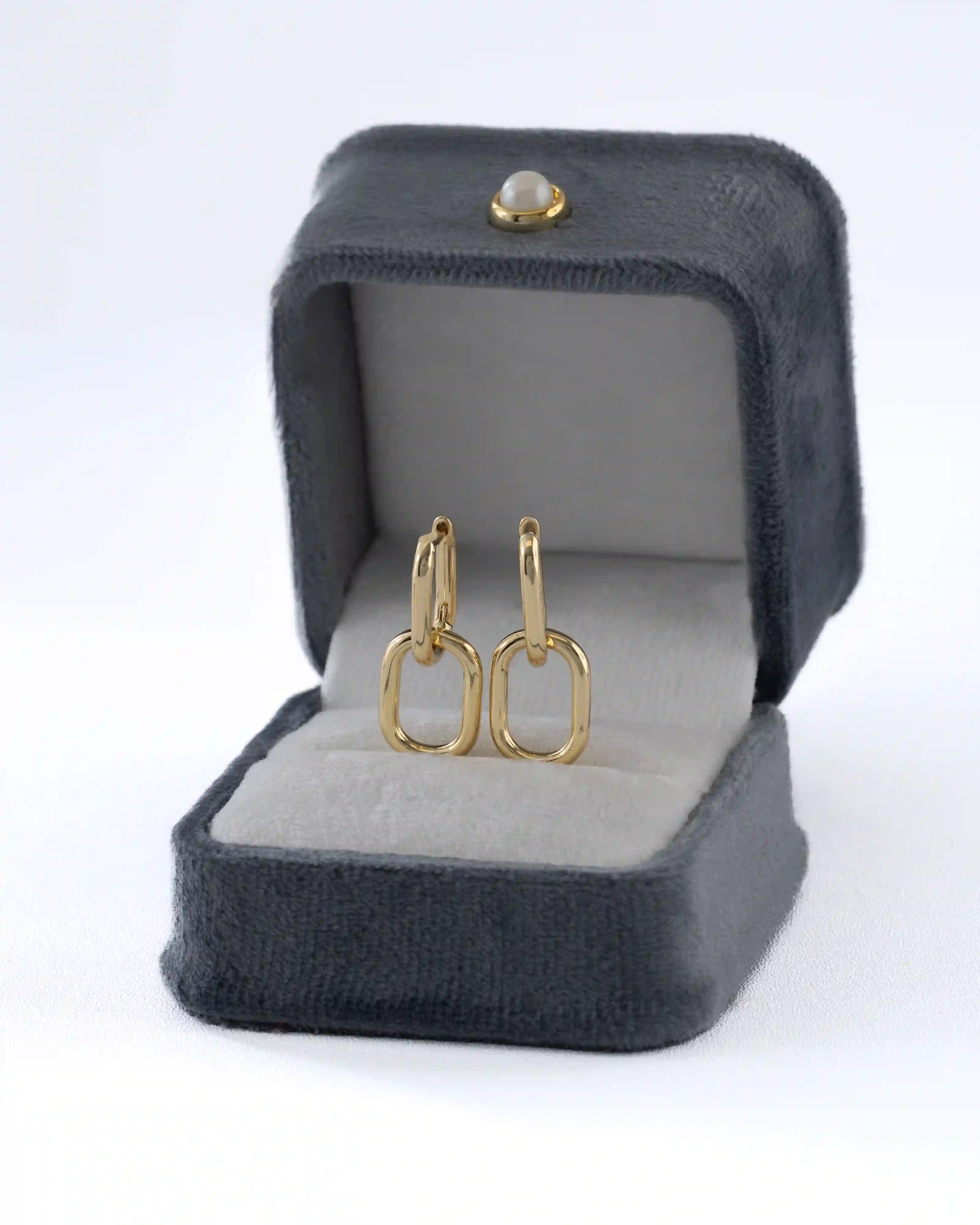 Candonga En Oro Laminado 18K Clasic Link Para Dama