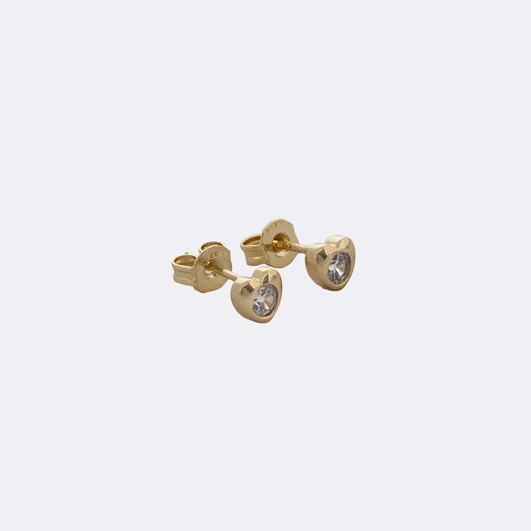 Topo En Oro Laminado 18K Corazon Crystal Para Dama