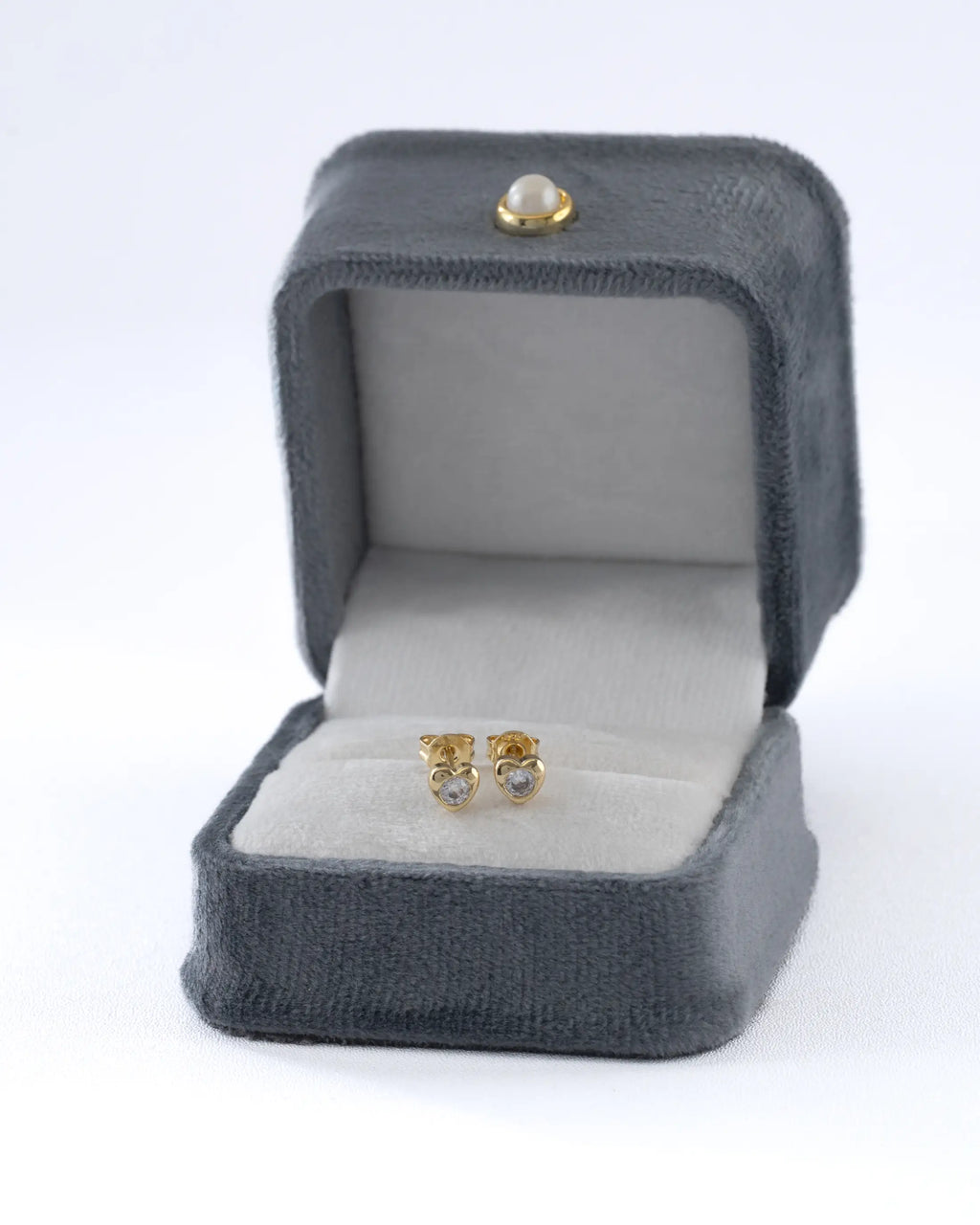 Topo En Oro Laminado 18K Corazon Crystal Para Dama