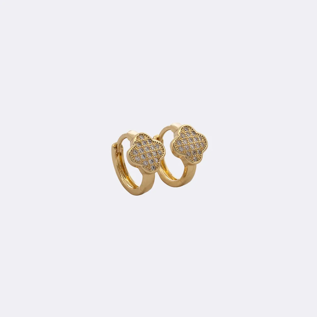Candonga En Oro Laminado 18K Clover Luxe Para Dama