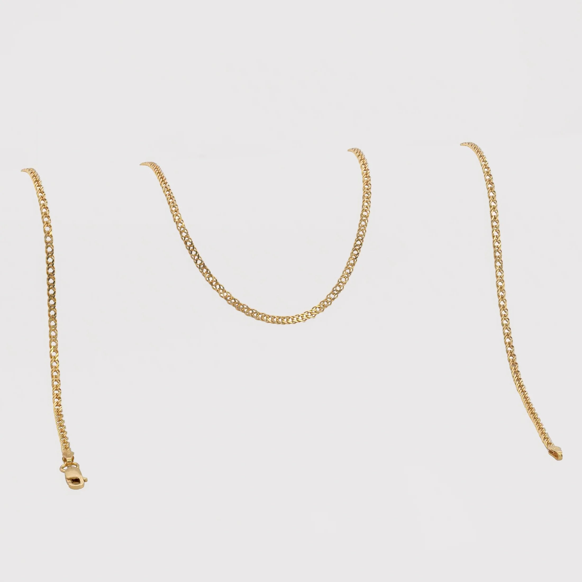 Cadena En Oro Laminado 18K Cubana Cruzada Para Caballero