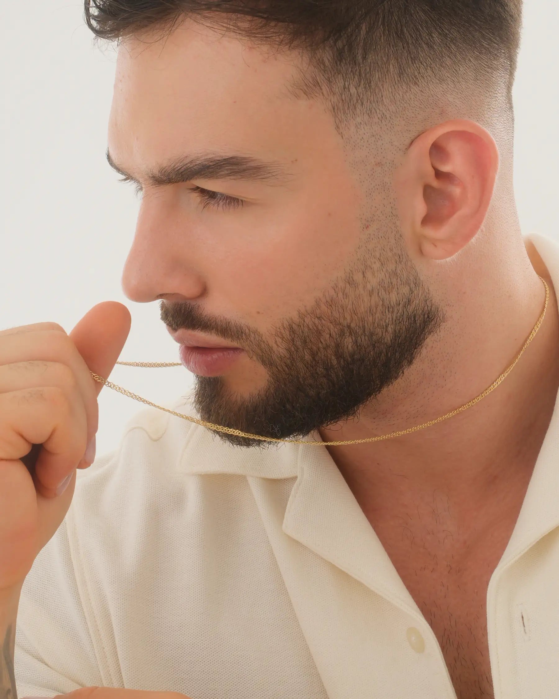 Cadena En Oro Laminado 18K Cubana Cruzada Para Caballero