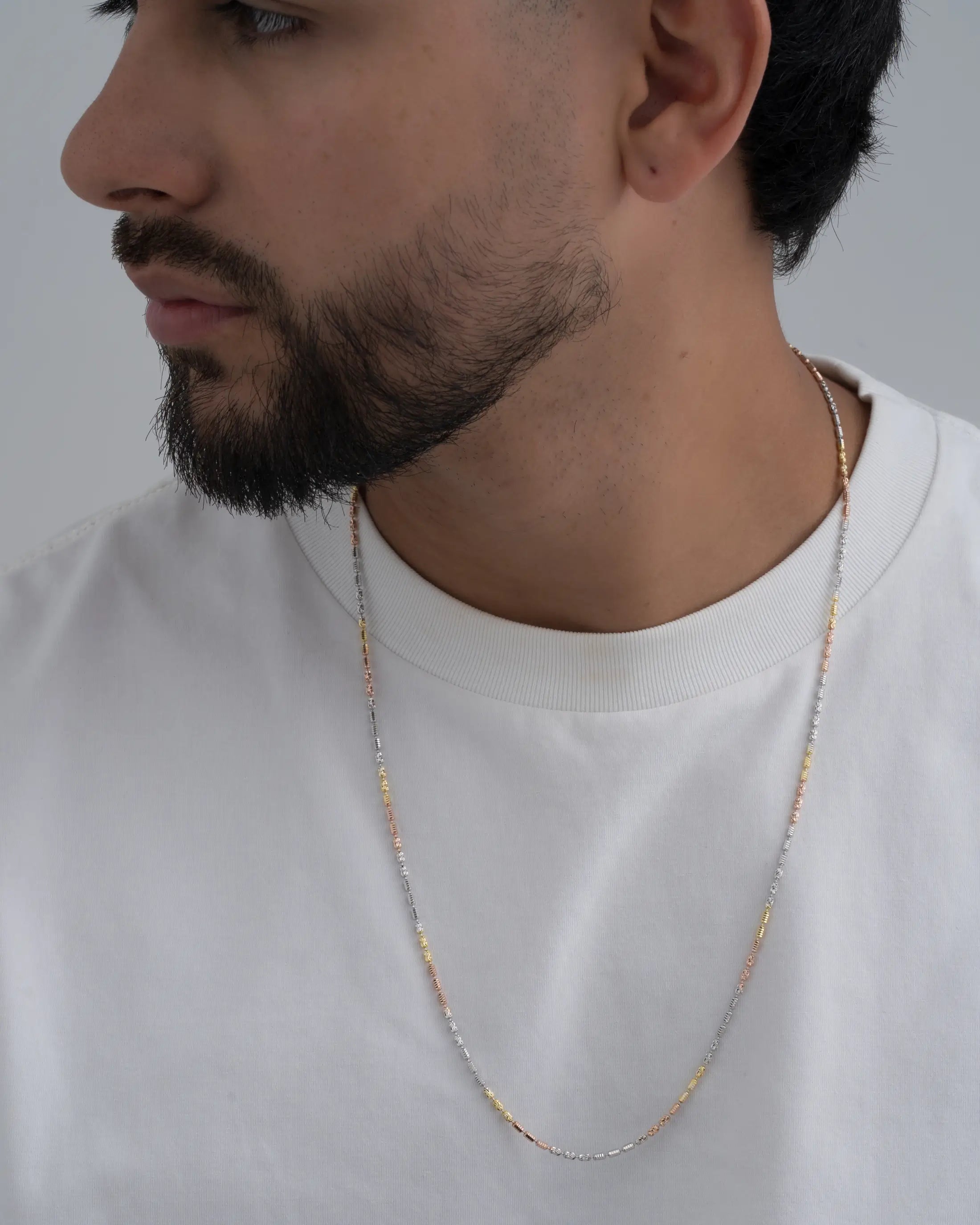 Cadena En Oro Laminado 18K Barril Prismc IT Para Caballero