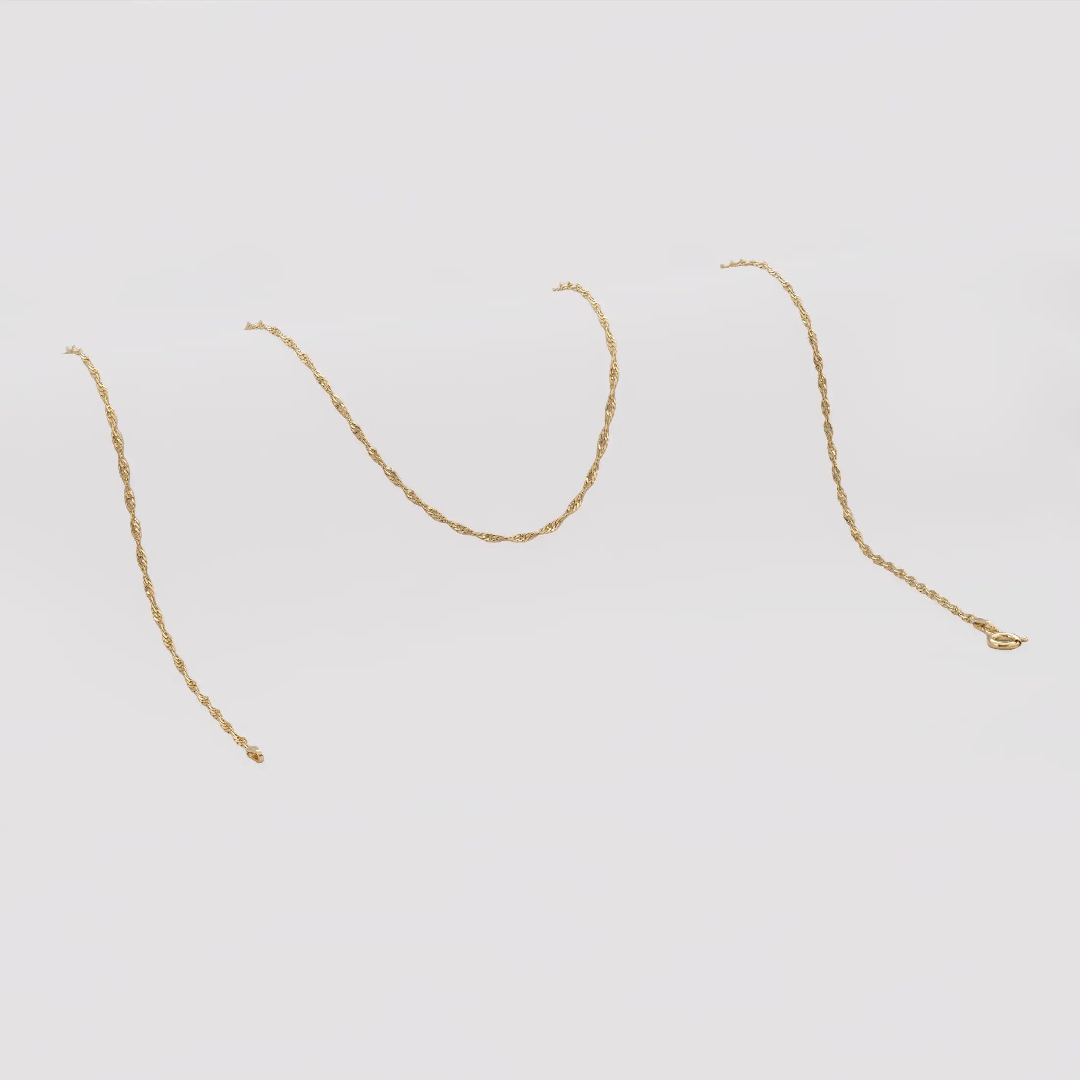 Cadena En Oro Laminado 18K Singapur IT Para Caballero