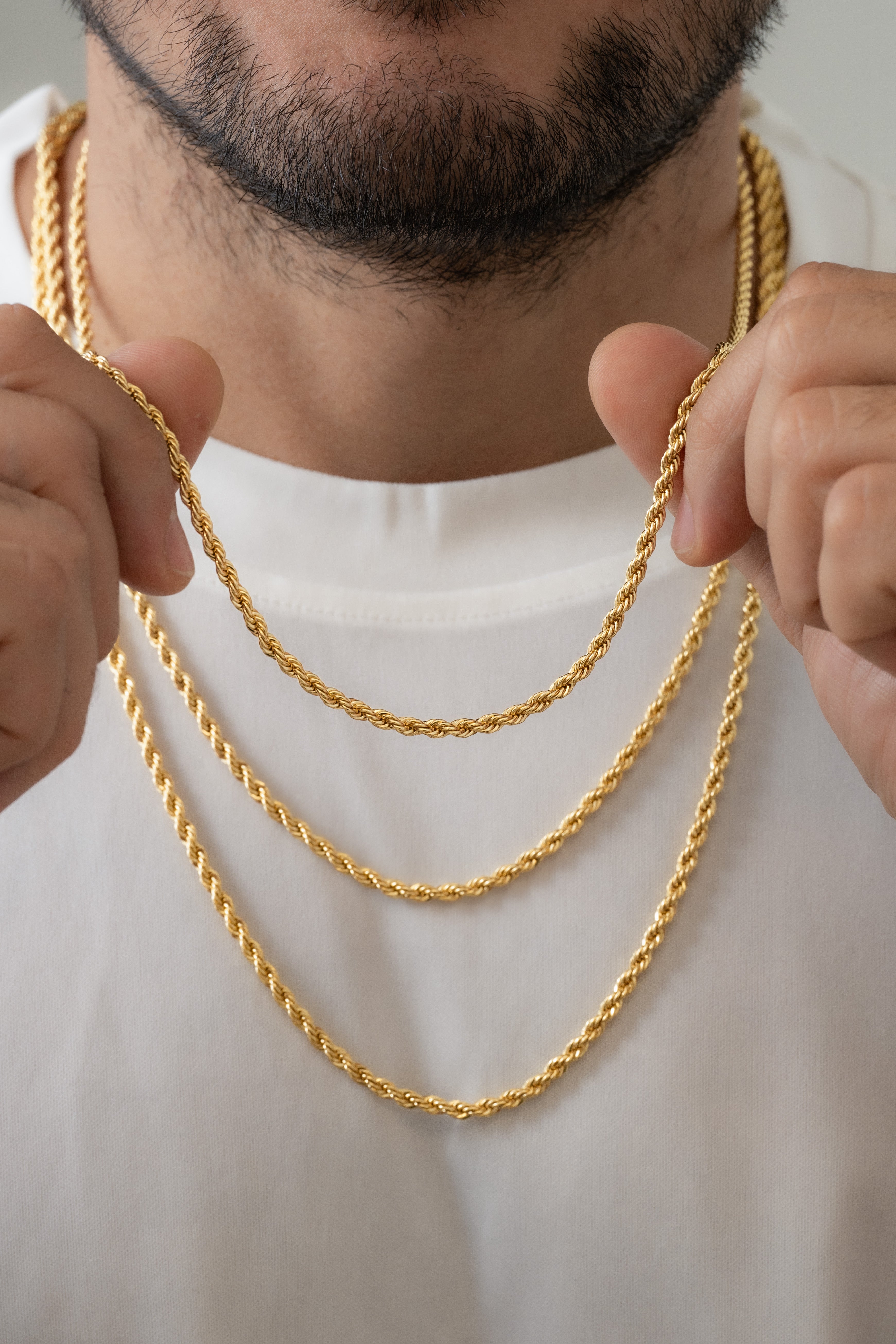 Cadena En Oro Laminado 18K Lazo Para Caballero
