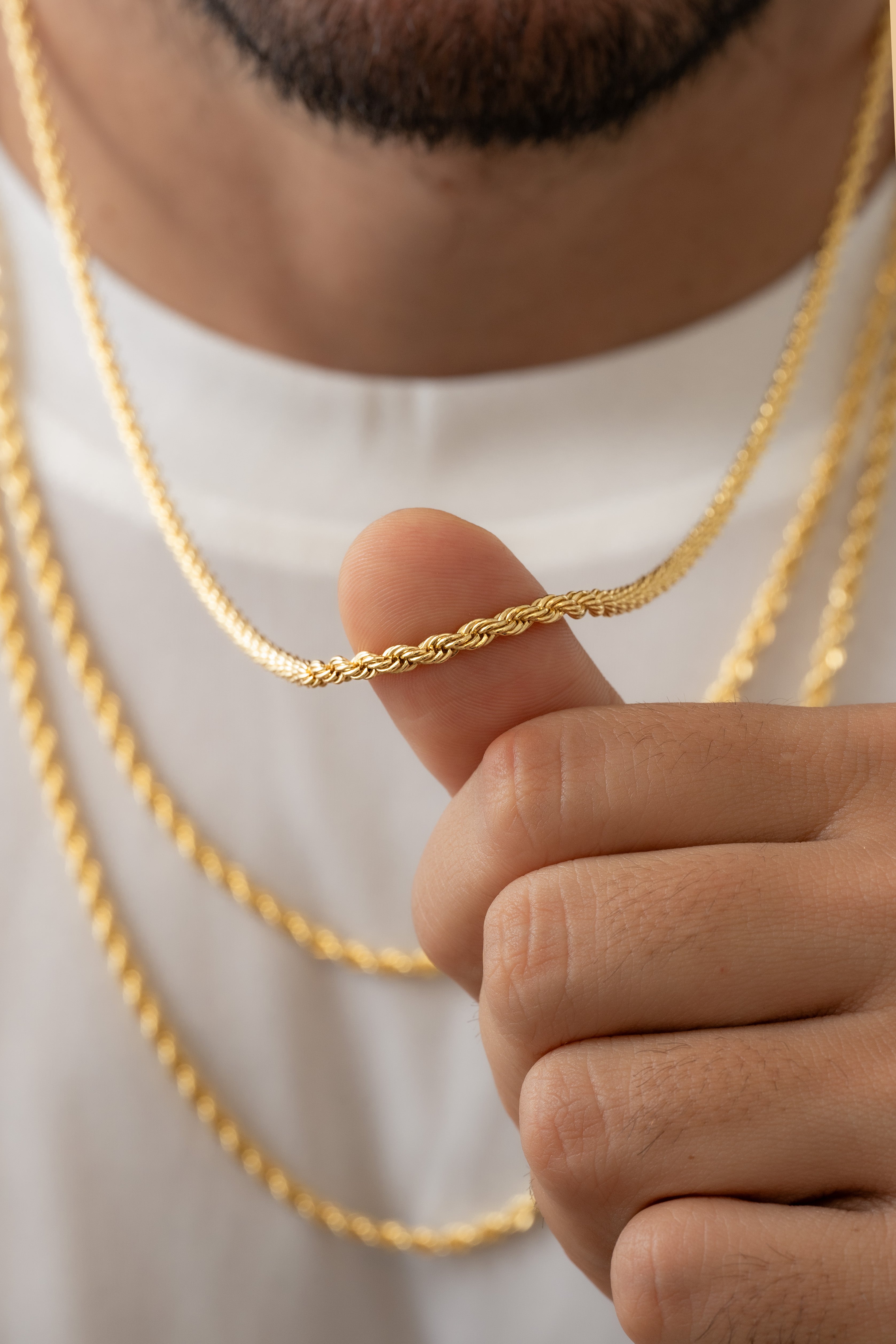 Cadena En Oro Laminado 18K Lazo Para Caballero