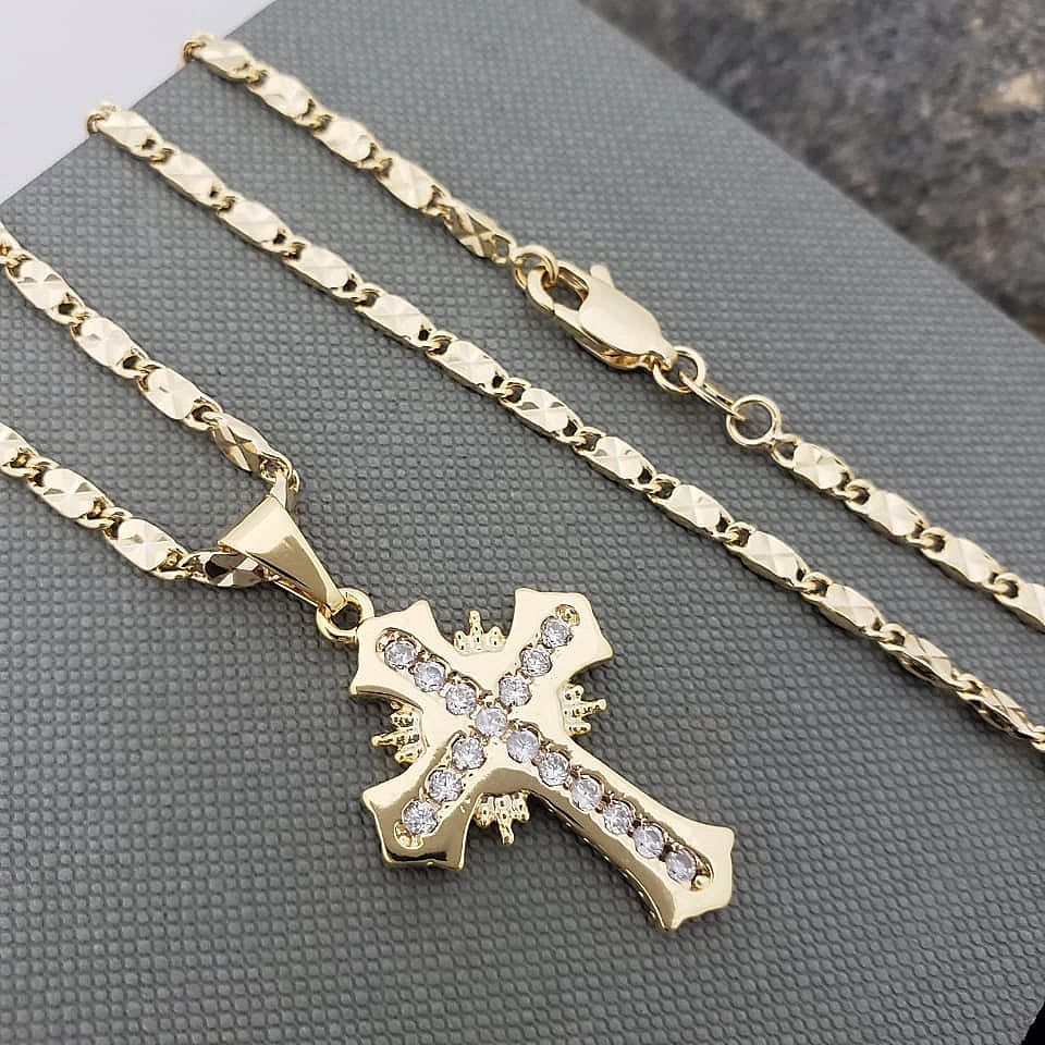 Cadena En Oro Laminado 18k Destellos Para Dama