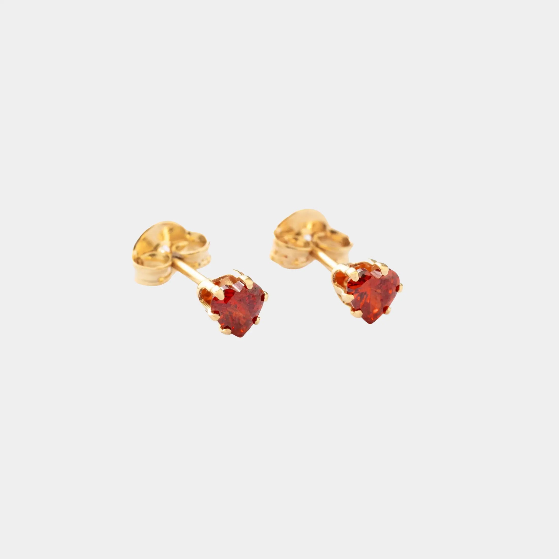Topo En Oro Laminado 18K Circonia Corazón Rojo Para Dama