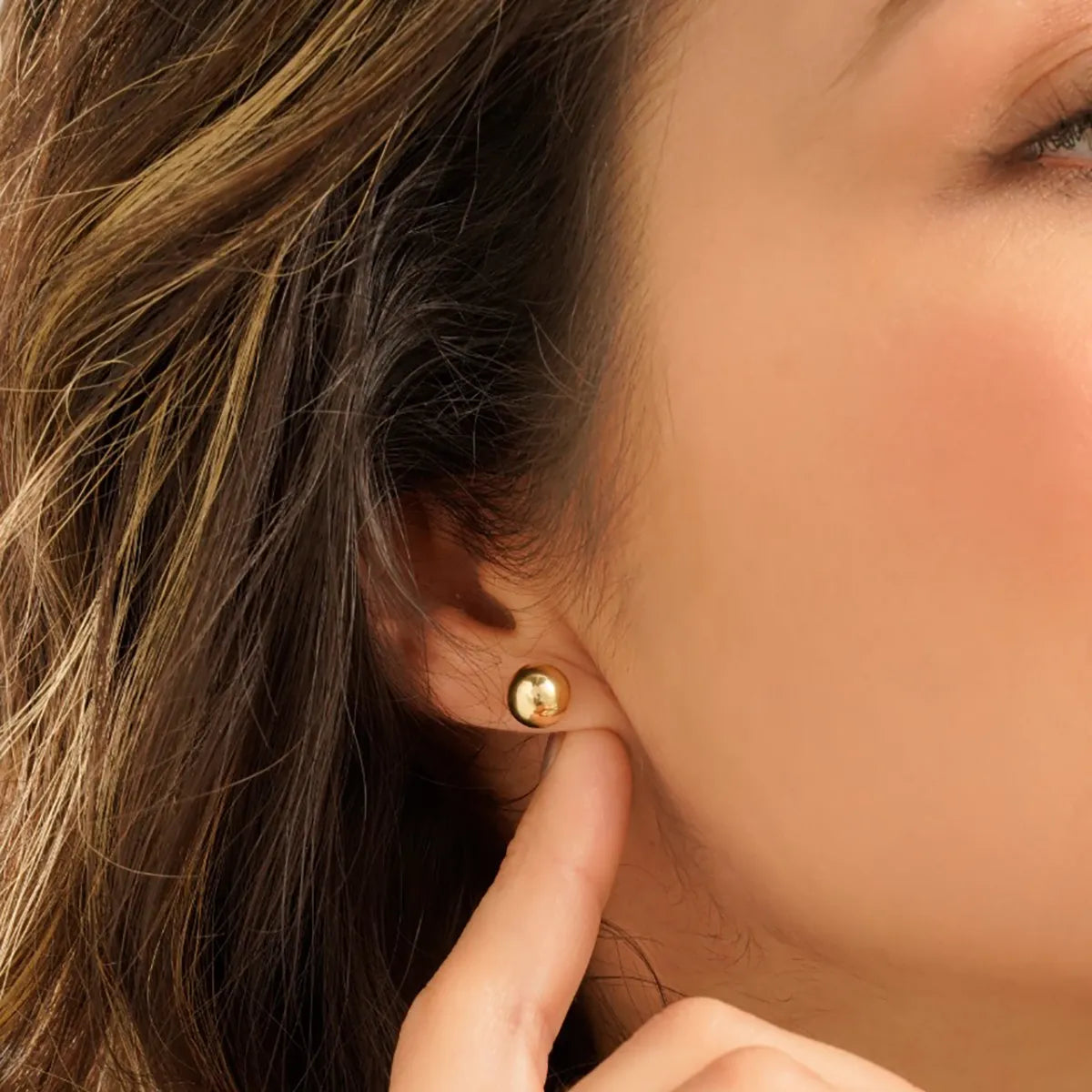Topo En Oro Laminado 18K Balín 8mm Para Dama