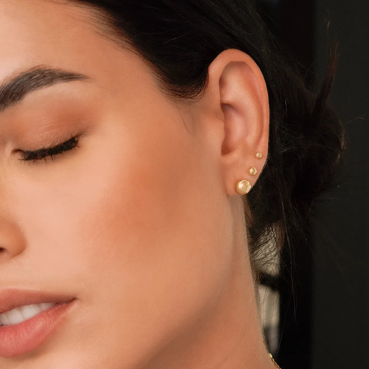 Topo En Oro Laminado 18K Balín 8mm Para Dama