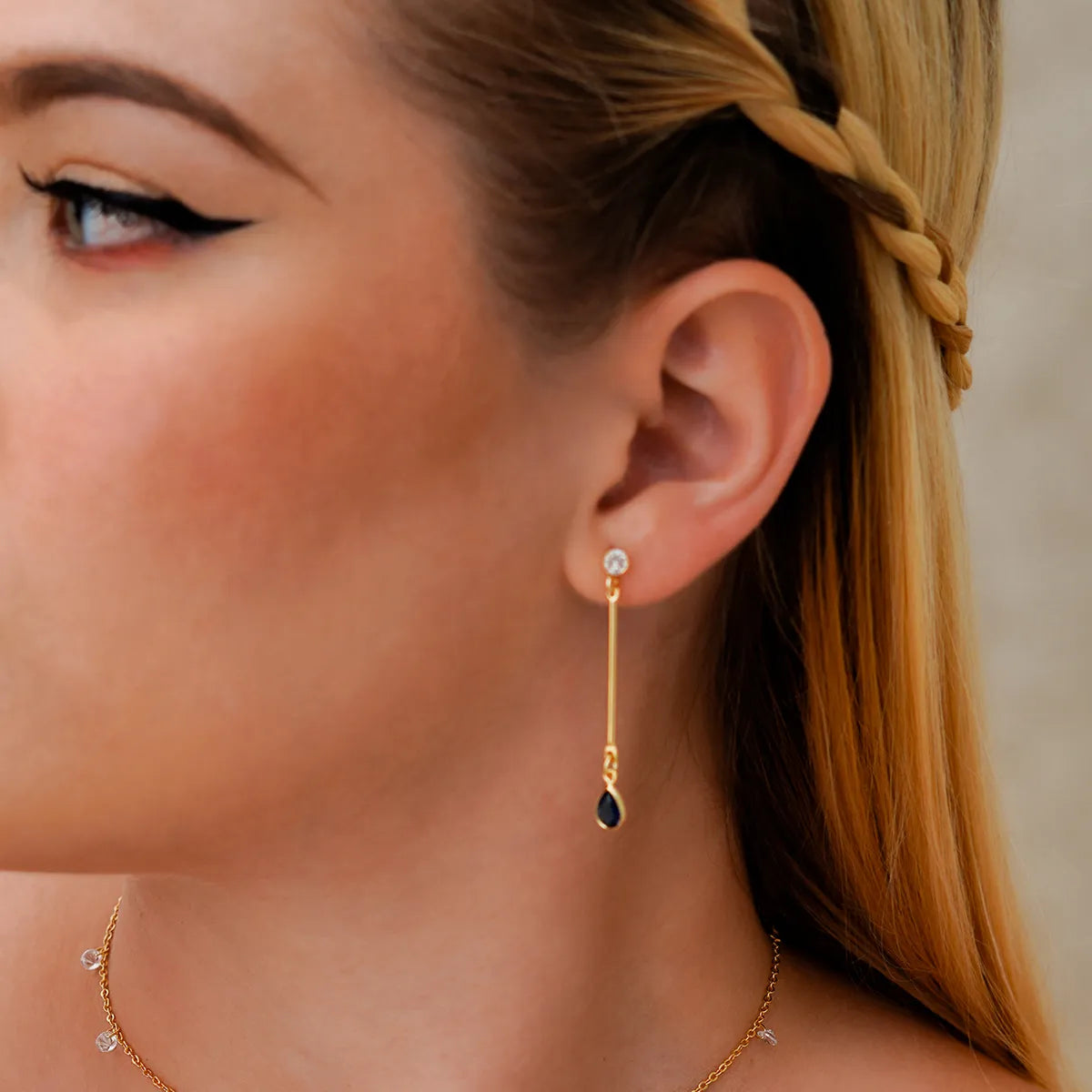 Topo En Oro Laminado 18K Llong Blue Para Dama