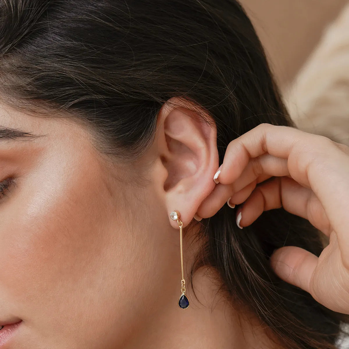 Topo En Oro Laminado 18K Llong Blue Para Dama