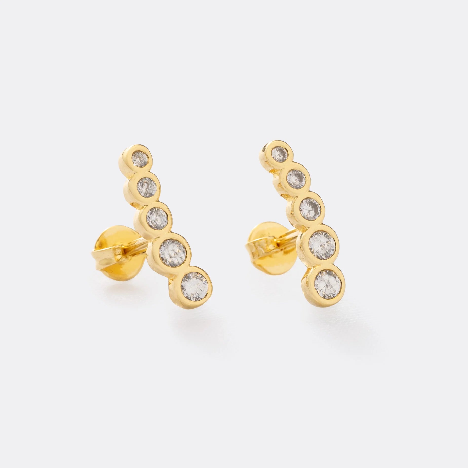 Topo En Oro Laminado 18K Scaler 5 Circonias Cristal Para Dama