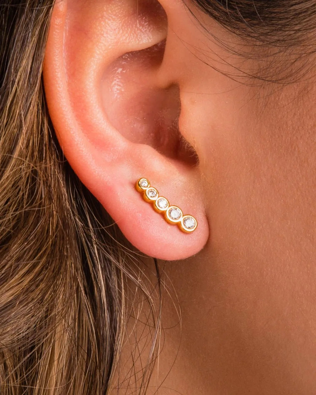 Topo En Oro Laminado 18K Scaler 5 Circonias Cristal Para Dama